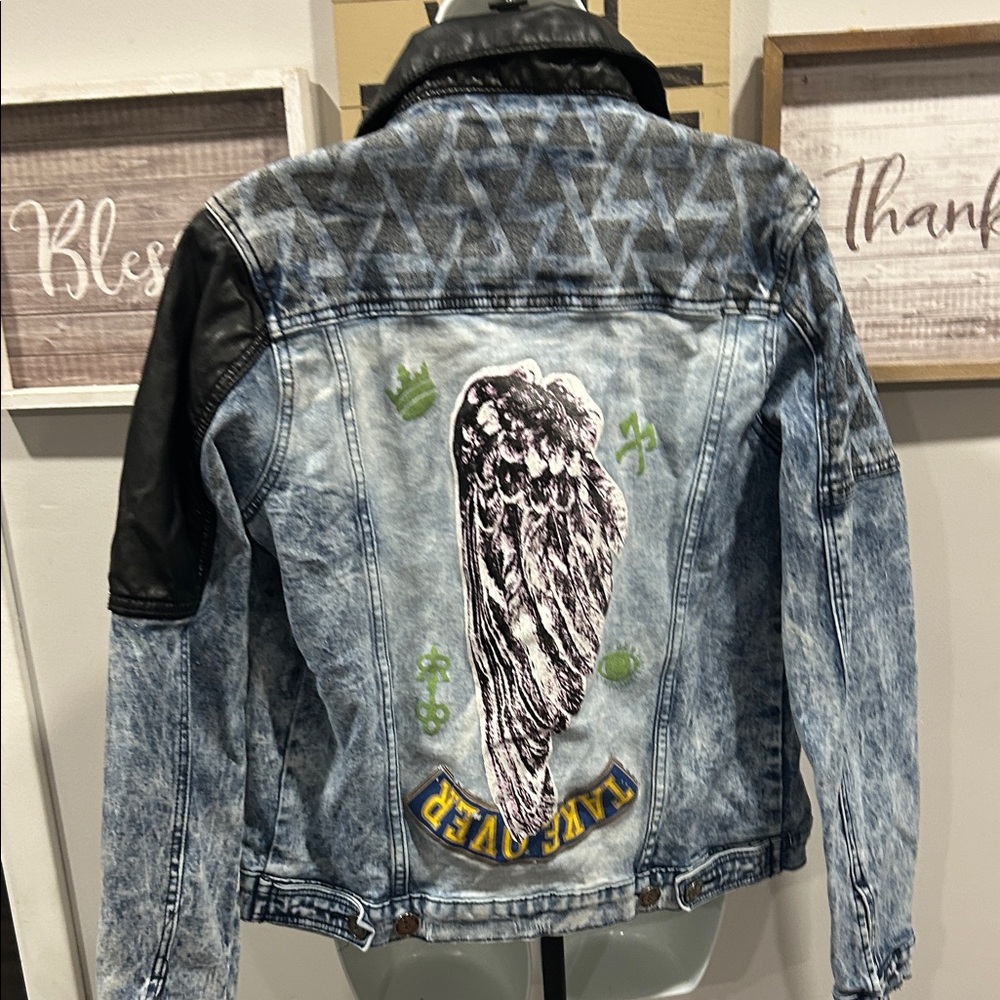 Reason Multicolor Patchwork Bomber Jacket NWT - image 7